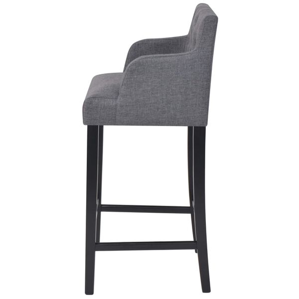 vidaXL Tabourets de bar lot de 2 gris fonc&eacute; tissu