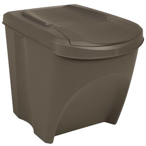 vidaXL Poubelles &agrave; ordures empilables 3 pcs Gris 75 L Polypropyl&egrave;ne