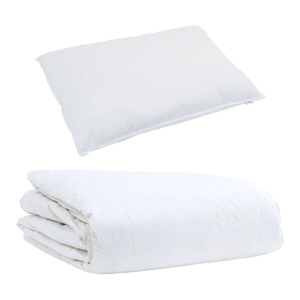 vidaXL Duvet d'été simple avec oreiller 2 pcs Blanc Plume de canard