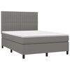 vidaXL Sommier &agrave; lattes de lit avec matelas Gris fonc&eacute; 140x200cm Tissu