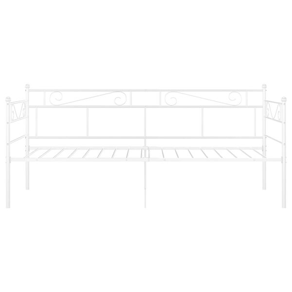vidaXL Cadre de canap&eacute;-lit sans matelas blanc m&eacute;tal 90x200 cm