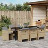 vidaXL Ensemble de salle &agrave; manger pour jardin 9 pcs Beige polyrotin