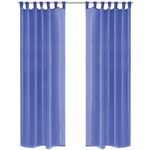 vidaXL Rideau occultant 2 pcs Voile 140 x 225 cm Bleu royal
