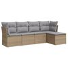 vidaXL Salon de jardin avec coussins 5 pcs beige r&eacute;sine tress&eacute;e