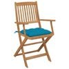 vidaXL Chaises pliables de jardin lot de 4 avec coussins Bois d'acacia