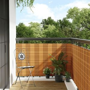 vidaXL Paravent de balcon marron clair 300x80 cm r&eacute;sine tress&eacute;e