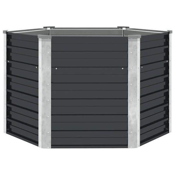 vidaXL Lit sur&eacute;lev&eacute; de jardin Anthracite 129x129x77 cm Acier galvanis&eacute;
