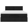vidaXL Lit ottoman avec matelas et LED noir 140x190 cm tissu