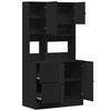 vidaXL Armoire de cuisine noir 95x50x180 cm bois d'ing&eacute;nierie