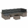 vidaXL Ensemble de canap&eacute; de jardin avec coussin 8 pcs Gris Poly rotin