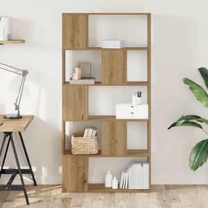 vidaXL Biblioth&egrave;que 5 niveaux ch&ecirc;ne artisanal bois ing&eacute;nierie
