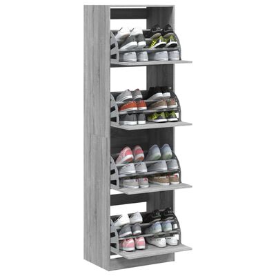 vidaXL Armoire à chaussures 4 tiroirs rabattables sonoma 60x42x204 cm