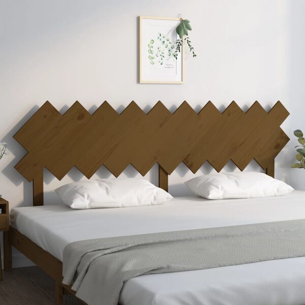 vidaXL T&ecirc;te de lit Marron miel 196x3x80,5 cm Bois massif de pin