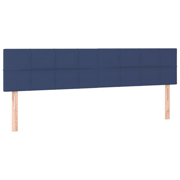 vidaXL T&ecirc;tes de lit 2 pcs Bleu 100x5x78/88 cm Tissu