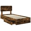 vidaXL Lit de Rangement Ch&ecirc;ne fum&eacute; 90 x 190 cm Bois d'ing&eacute;nierie
