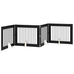 vidaXL Porte de chien pliable avec supports 4 pc Ch&ecirc;ne noir 401 cm