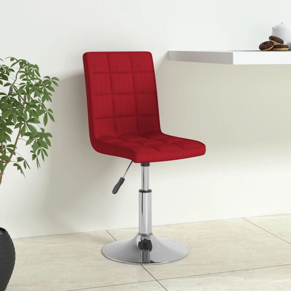 vidaXL Chaise pivotante de salle &agrave; manger Rouge bordeaux Tissu