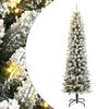 vidaXL Sapin de No&euml;l artificiel 300 LED et neige floqu&eacute;e 180 cm