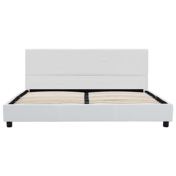 vidaXL Cadre de lit sans matelas blanc similicuir 160x200 cm