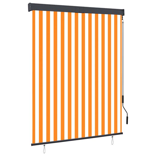 vidaXL Store roulant d'extérieur 140x250 cm Blanc et orange