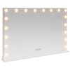 vidaXL Miroir de Coiffure LED Blanc 80 x 10 x 52,5 cm Verre et acier
