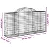vidaXL Paniers à gabions arqués 5 pcs 200x50x100/120 cm fer galvanisé