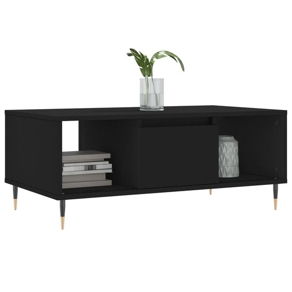 vidaXL Table basse Noir 90x50x36,5 cm Bois d'ing&eacute;nierie