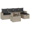 vidaXL Salon de jardin 6 pcs avec coussins gris clair r&eacute;sine tress&eacute;e