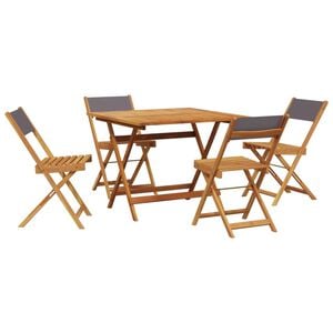 vidaXL Ensemble &agrave; manger de jardin 5 pcs anthracite tissu bois massif