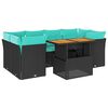 vidaXL Salon de jardin 7 pcs avec coussins noir r&eacute;sine tress&eacute;e