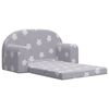 vidaXL Canap&eacute;-lit enfant 2 places gris clair &eacute;toiles peluche douce