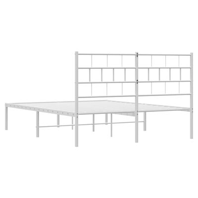 vidaXL Cadre de lit métal sans matelas et tête de lit blanc 140x190 cm