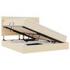 vidaXL Lit de rangement LED avec matelas Cr&egrave;me 160 x 200 cm Tissu