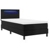 vidaXL Lit &agrave; ressorts avec matelas Noir 90 x 190 cm Simili cuir