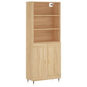 vidaXL Buffet haut Ch&ecirc;ne sonoma 69,5x34x180 cm Bois d'ing&eacute;nierie