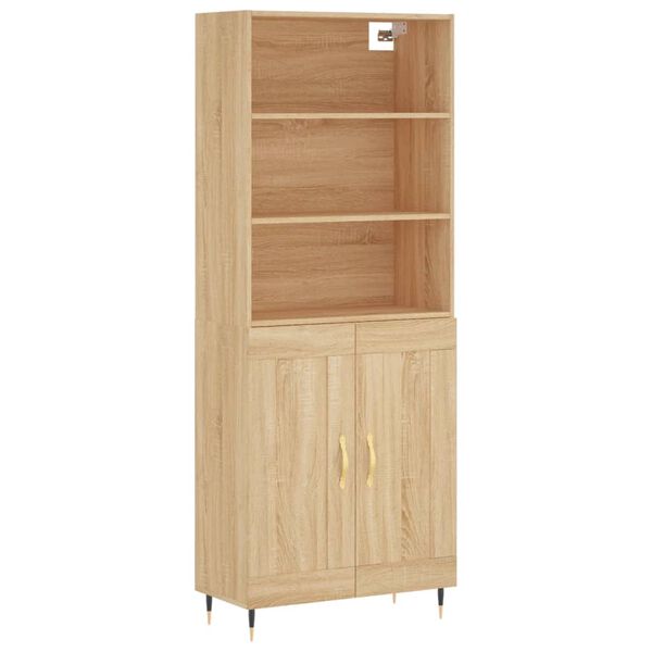 vidaXL Buffet haut Ch&ecirc;ne sonoma 69,5x34x180 cm Bois d'ing&eacute;nierie