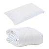 vidaXL Duvet d'été simple avec oreiller 2 pcs Blanc Microfibre
