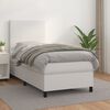 vidaXL Sommier &agrave; lattes de lit avec matelas Blanc 90x190 cm Similicuir