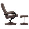 vidaXL Fauteuil TV avec repose-pied Marron Similicuir