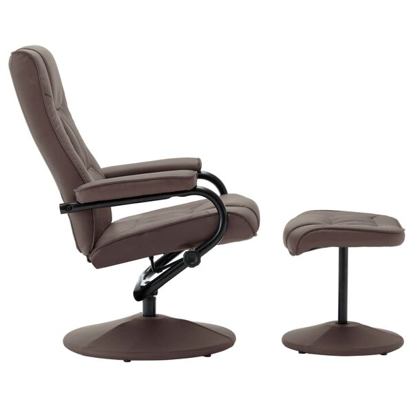 vidaXL Fauteuil TV avec repose-pied Marron Similicuir