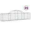 vidaXL Paniers &agrave; gabions arqu&eacute;s 9 pcs 200x30x40/60 cm Fer galvanis&eacute;