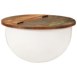 vidaXL Table basse blanc 50x27 cm bois de r&eacute;cup&eacute;ration massif