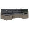 vidaXL Ensemble de canap&eacute; de jardin avec coussin 6 pcs Gris Poly rotin