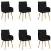 vidaXL Chaises de salle &agrave; manger 6 pc Tissu Noir 60 x 56 x 93 cm