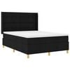 vidaXL Lit &agrave; ressorts avec bandes LED Noir 140 x 190 cm tissu