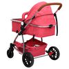 vidaXL Poussette pour b&eacute;b&eacute; 3-en-1 Rouge Aluminium
