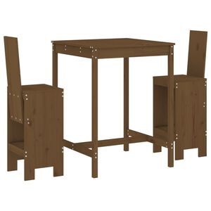 vidaXL Ensemble de bar de jardin 3 pcs marron miel bois pin massif