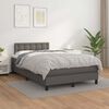 vidaXL Sommier &agrave; lattes de lit avec matelas gris 120x190 cm similicuir