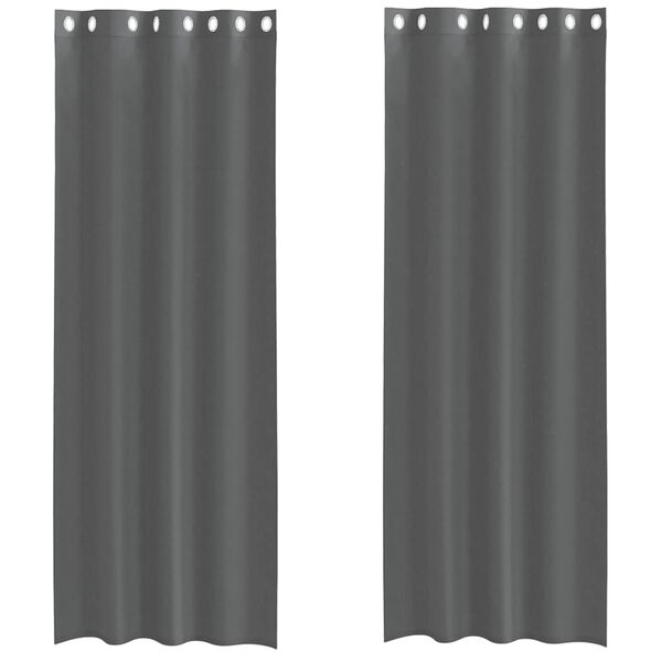 vidaXL Rideaux en voile avec &oelig;illets 2 pcs gris fonc&eacute; 140x300 cm