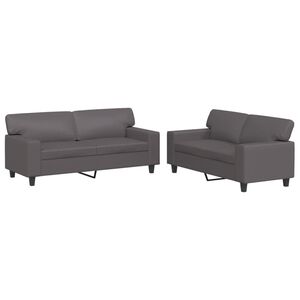vidaXL Ensemble de canap&eacute;s 2 pcs gris similicuir